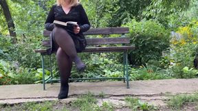 Curvy mother-in-law satisfies son-in-law outdoors