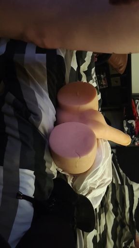 My slut sucking my cock and getting fucked by another male sex doll.