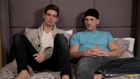 NextDoorBuddies - Todd alongside Roman gonzo facial cumshot