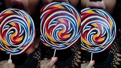 ASMR sucking and licking a lollipop