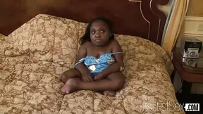 Ebony Dwarf Lady K Pounded by Huge White Meat (Handicap Sex)