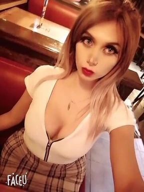 Tranny with her biker lover on sex vacation