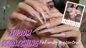 Findom Scratching, long nails making you lost control and you give me your money! Claws HARD self scratching!
