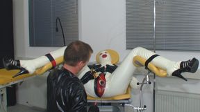 Rubberslut on the gynchair part 1