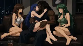 hot anime couple explore fully and romantic kisses in an