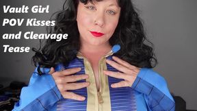 *1280x720* Vault Girl Kisses POV with red Lips and Cleavage Tease