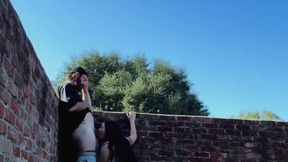 Pregnant MILF moans in public cemetery