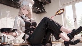 So Slutty Female Chef! Cooking Seriously in the Kitchen, Total Oiled Slut in Bed
