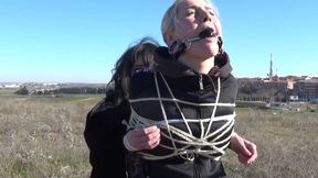 Bondage Walk in Public - First Ever Bondage Walk for new Spanish Model - Part 2 mp4