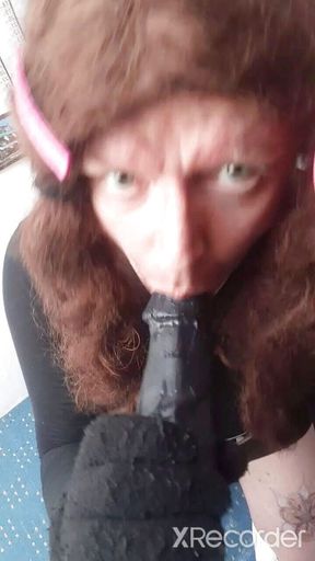 Crossdresser's blowjob fantasy