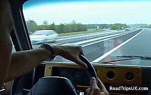 Angie George and Anabel Moon in the van