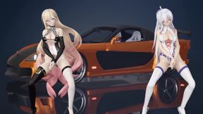 Chocolate Cream Duet Striptease Black Stockings White Stockings Racing Leotards