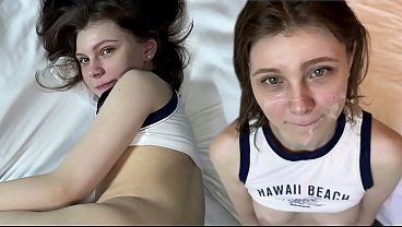 Amateur babe takes it doggystyle and gets glazed