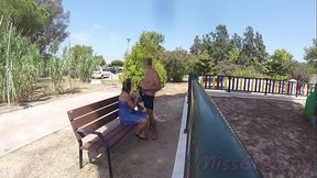 Extreme Dogging! Risky Blowjob with Teacher on Public Bench! - MissCreamy