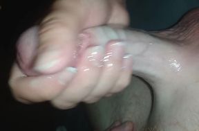Messy oil handjob