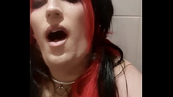 Goth TS in Anal Bliss in Shower