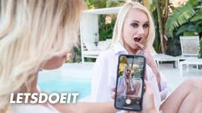 ”Blonde Beauties Lika & Marilyn's Steamy Lesbian Encounter”