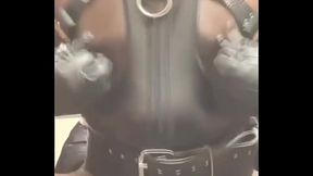 BBC Latex Tight Tit Exposing Singlet Nipple Play Edging Cum