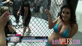 Babe with big pierced tits getting fucked in her hairy pussy