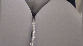 Streaming Wetting in Tight Grey Leggings