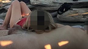 Pussy Flash - Stranger Caught My Stepdad Touching My P...a Beach and Jerked off His Dick - Misscreamy