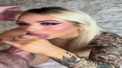 Blonde Blowjob Blue Bra