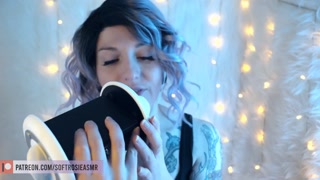 SFW ASMR - Fast Aggressive Ear Eating PASTEL ROSIE Non Nude Ear Licking - Braces Fetish Tingles