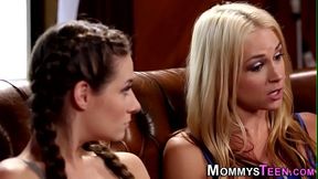 Teen stepdaughter kisses