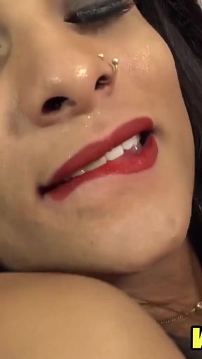 Emotional moment from "Hot solo masturbation with TS Anne Rodrigues"