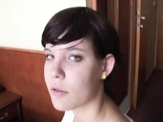 Sexy German bitch stuffs herself with a big dildo
