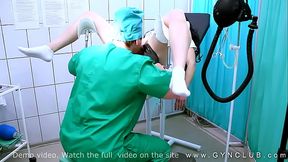 Dirty examined on the gynecological chair