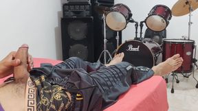 I masturbate my big cock in my stepsister's room