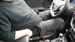 sexy durchsichtige weisse short beim autofahren
