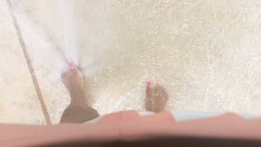 Sexy Soles with Pink Polish get Wet 1080 smaller