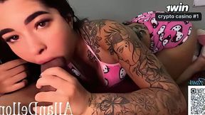 Linda morena brasileira de seios fartos faz boquete intenso no vizinho e engole o esperma em cena amadora.