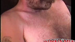 ”Hot bum driller pulls his dick out & jerks off wildly”