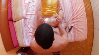 "I love getting assfucked!" I moan and scream with pleasure with the sheathed cock inside my ass