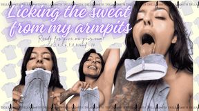 Licking the sweat from my armpits