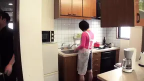 Mother-in-law and son-in-law get turned on by porn together