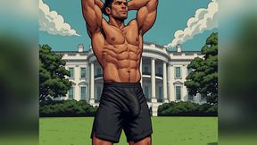 Muscular Fighters at White House (ai Art)