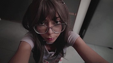Traditional wife takes good care of her husband after a long day at work - POV