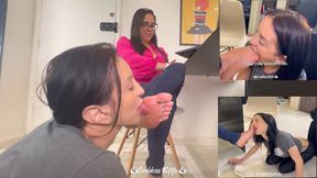 Goddes Kiffa Sexy Mean School Teacher Ep 26 - Hot white mules shoe and foot worship with Vitoria Vonteese - MULES - LESBIAN FOOT WORSHIP - ROLE PLAY - TEACHER - LESBIAN FOOT FETISH