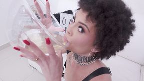 cute brazilian teen mirella dias assfucked in threesome with dp & piss drinking