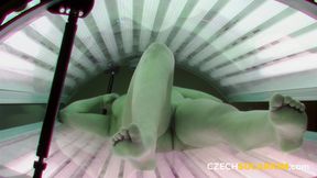 Czech Solarium 87: Brunette Enjoys Her Solarium Session and Puts on a Sexy Show