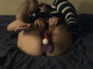 Cuffed and Leashed T Hunk Screws The one and the other His Holes With Toys