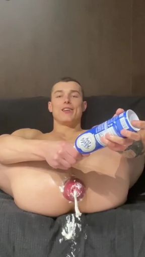 Squirting Anal Masturbation Big Ass Hunk Hoss Kado Whipped Cream WAM Rosebud Prolapse Play Jerking Off Cumshot POV   Clip 2