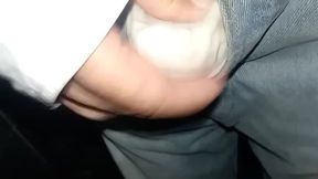 pantalones orinados con panal de tela y doble orgasmo