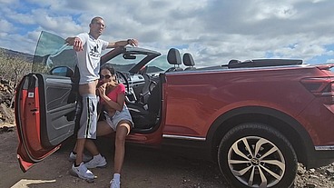 Hot Brunette Gets Fucked In My Convertible