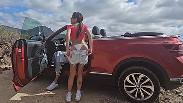Hot Brunette Gets Fucked In My Convertible