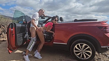 Hot Brunette Gets Fucked In My Convertible